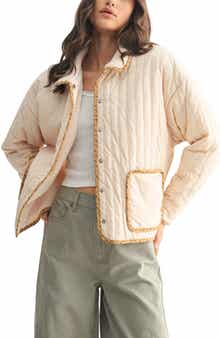 WISHLIST Floral Faux Shearling Jacket