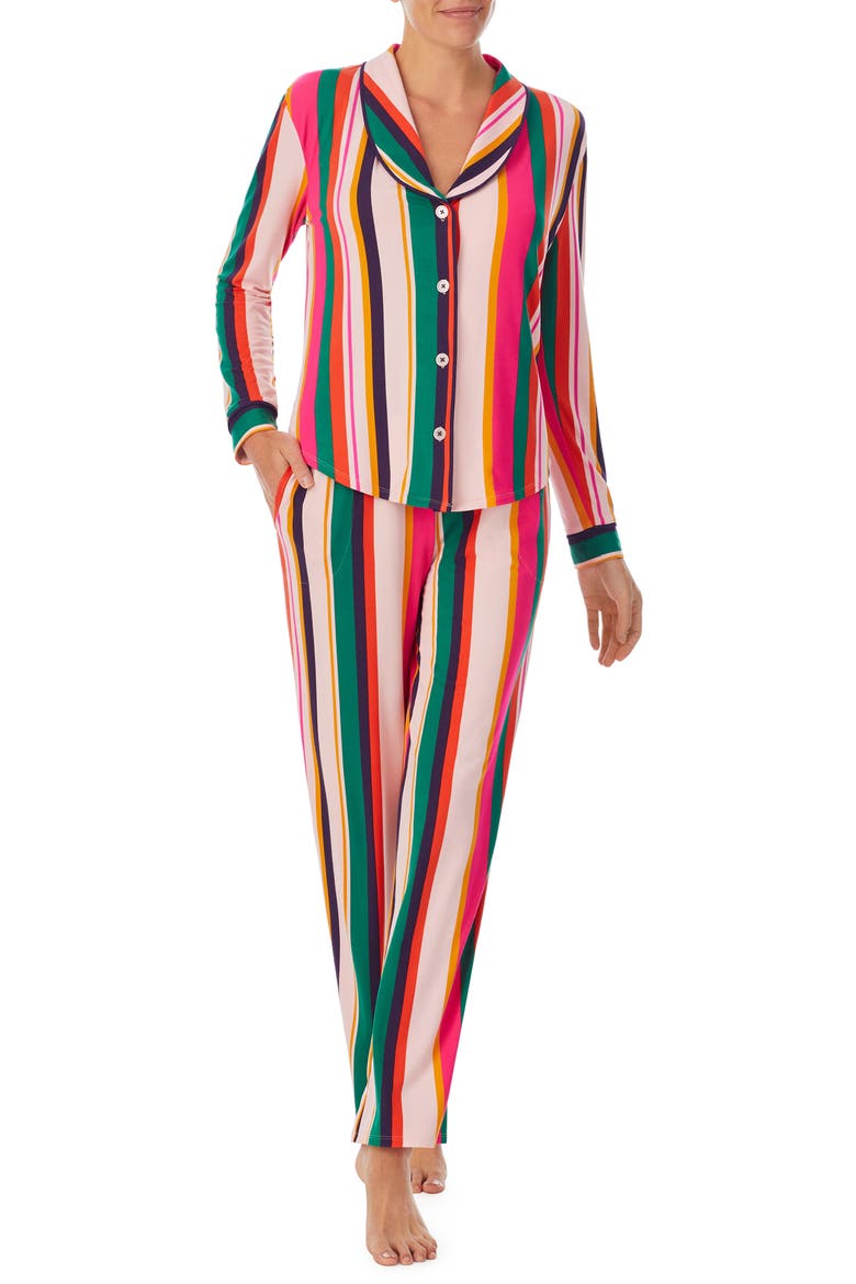 Print Knit Pajamas (Nordstrom Exclusive), Alternate, color, MULTI STRIPE
