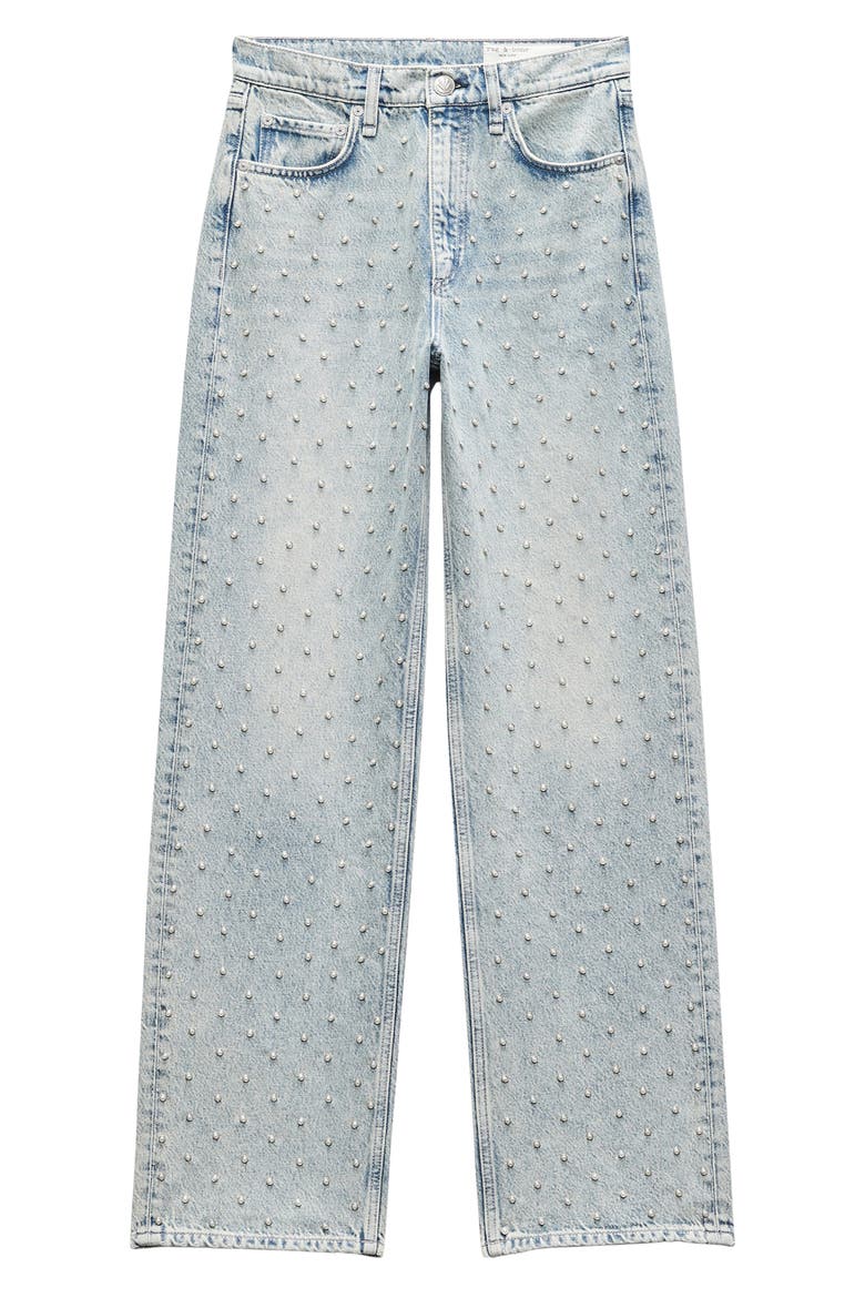 Shea Studded High Waist Straight Jeans, Alternate, color, DESIPEARL