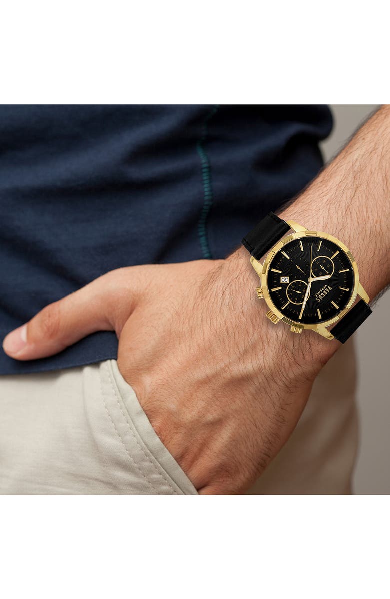VERSUS Versace Eugene Mesh Band Chronograph Watch, 46mm, Alternate, color, Ip Yellow Gold