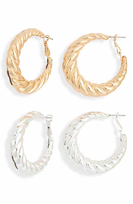 2-Pack Twisted Hoop Earrings