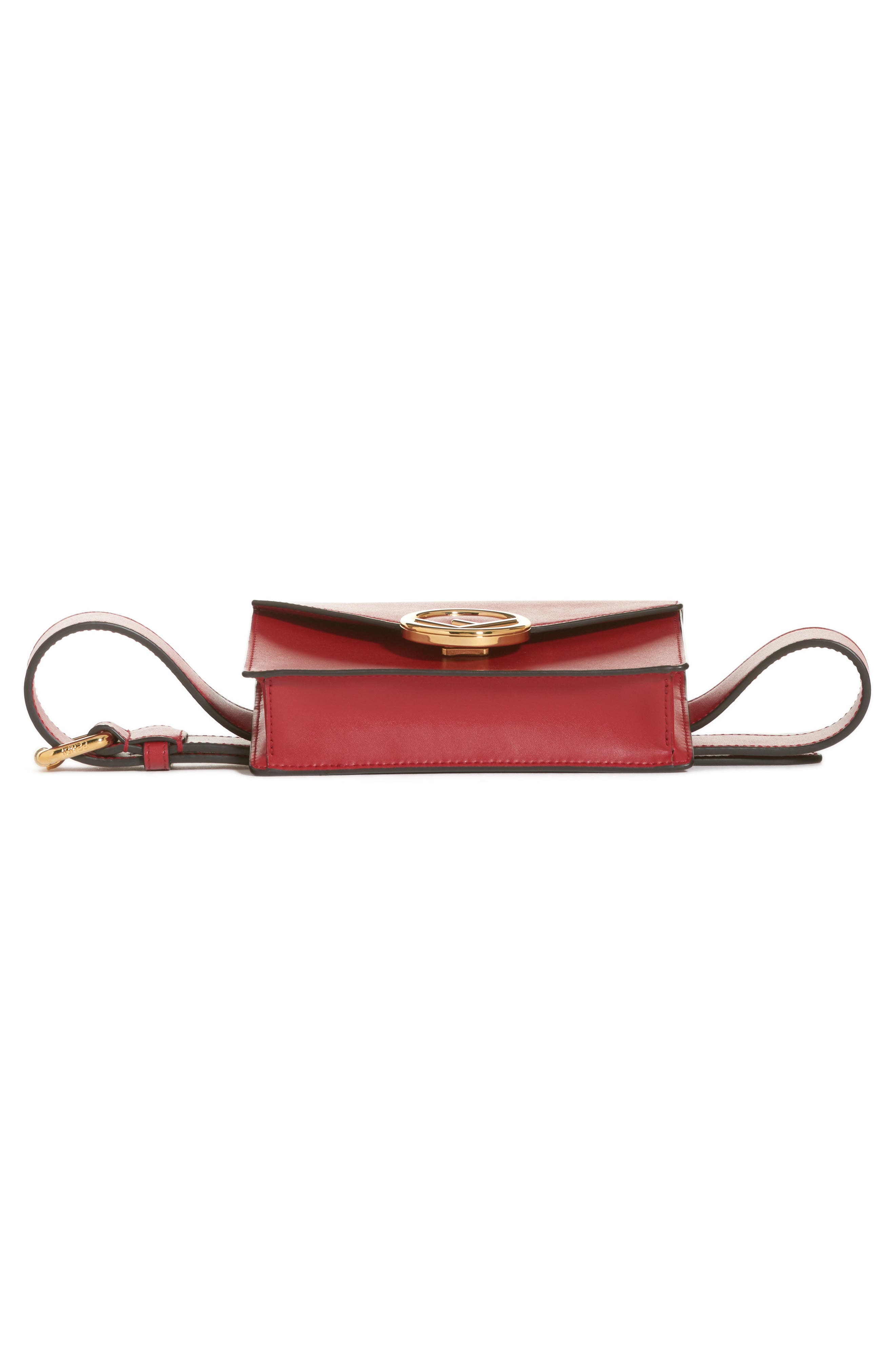 Fendi Liberty Logo Calfskin Leather Belt Bag, Alternate, color, 