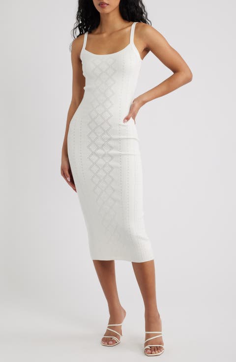 Opalina Sleeveless Mixed Stitch Midi Dress