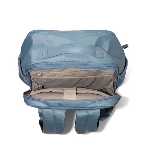 Baggallini Tribeca Expandable Laptop Backpack In Cornflower Twill