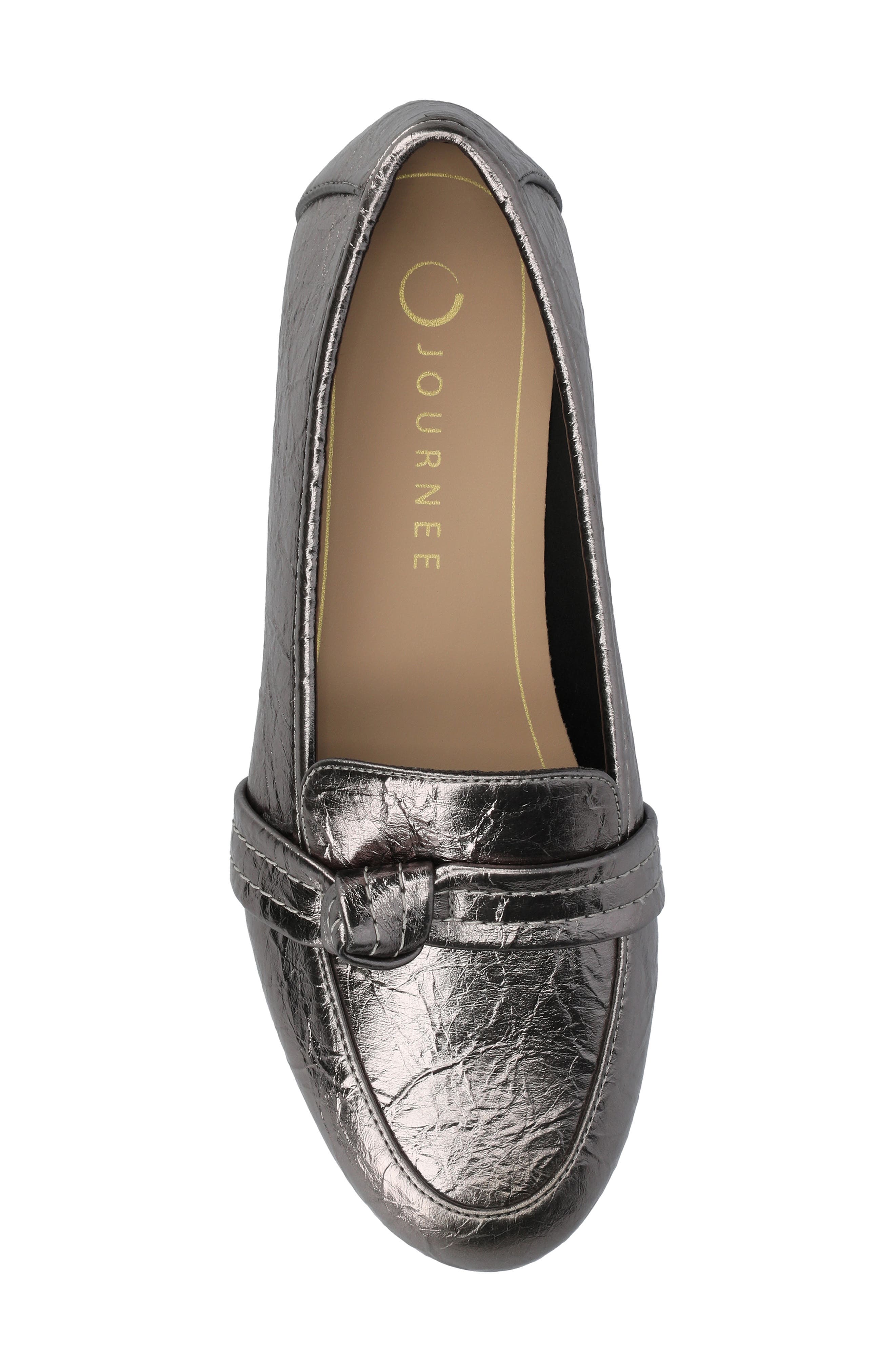 Marci Knotted Strap Loafer - Wide Width Available, Alternate, color, CRINKLE/PEWTER