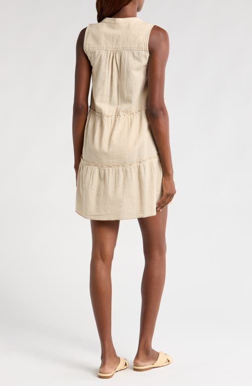 Shop Elan Tiered Cotton Blend Cover-up Dress In Sand