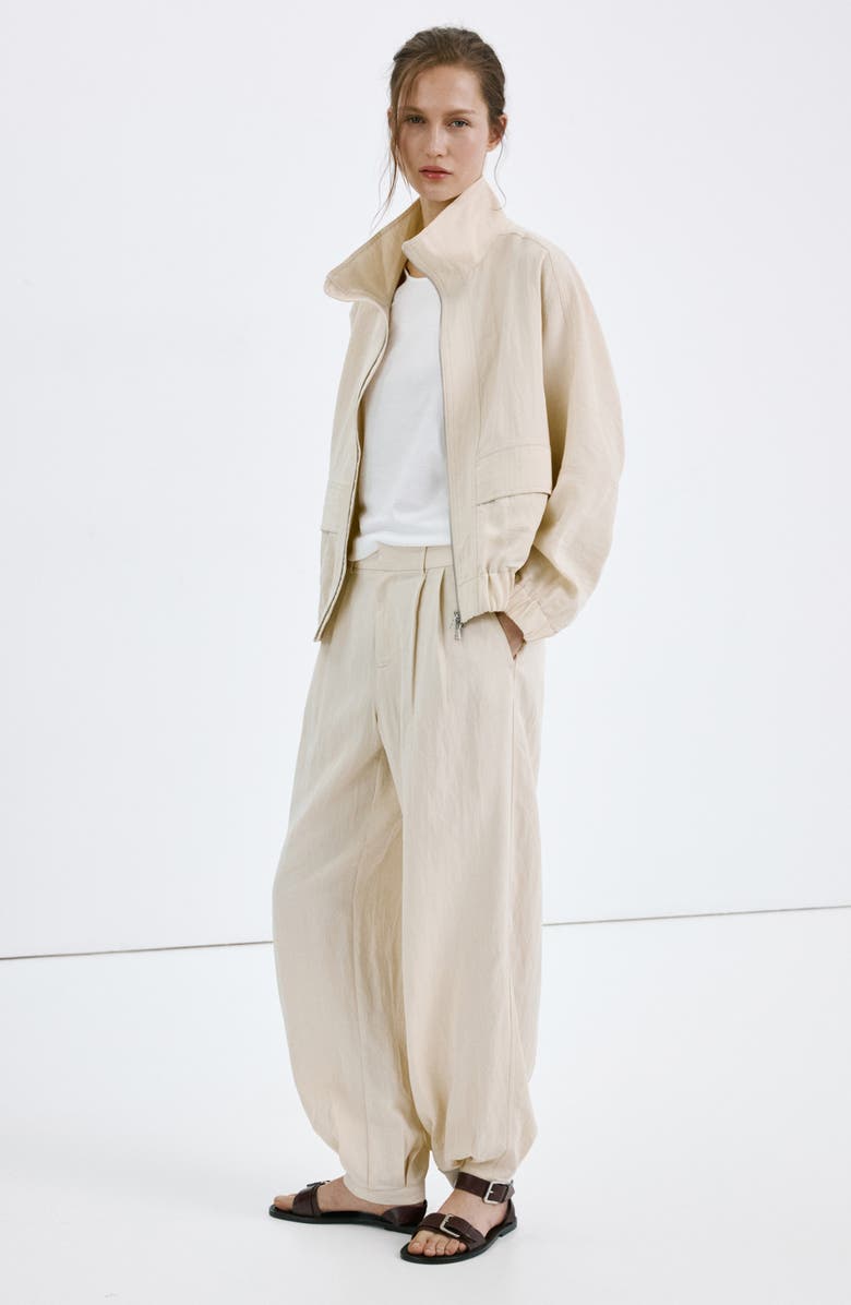 MANGO Featuring Hailey Bieber Bomber Jacket, Alternate, color, Light/ Pastel Grey