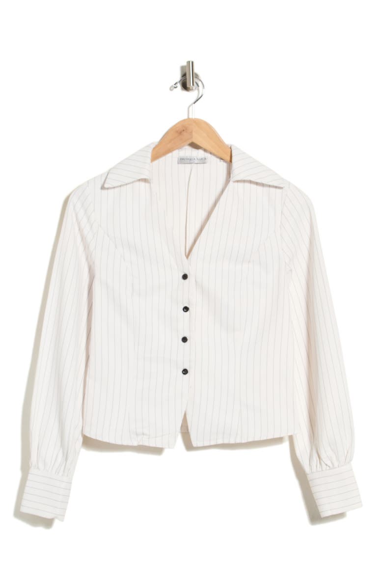 Pinstripe Long Sleeve Shirt, Main, color, OFF WHITE
