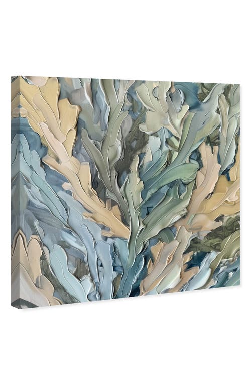 Wynwood Studio Calming Seaweed Beach Coastal Inspired Canvas Wall Art In Blue