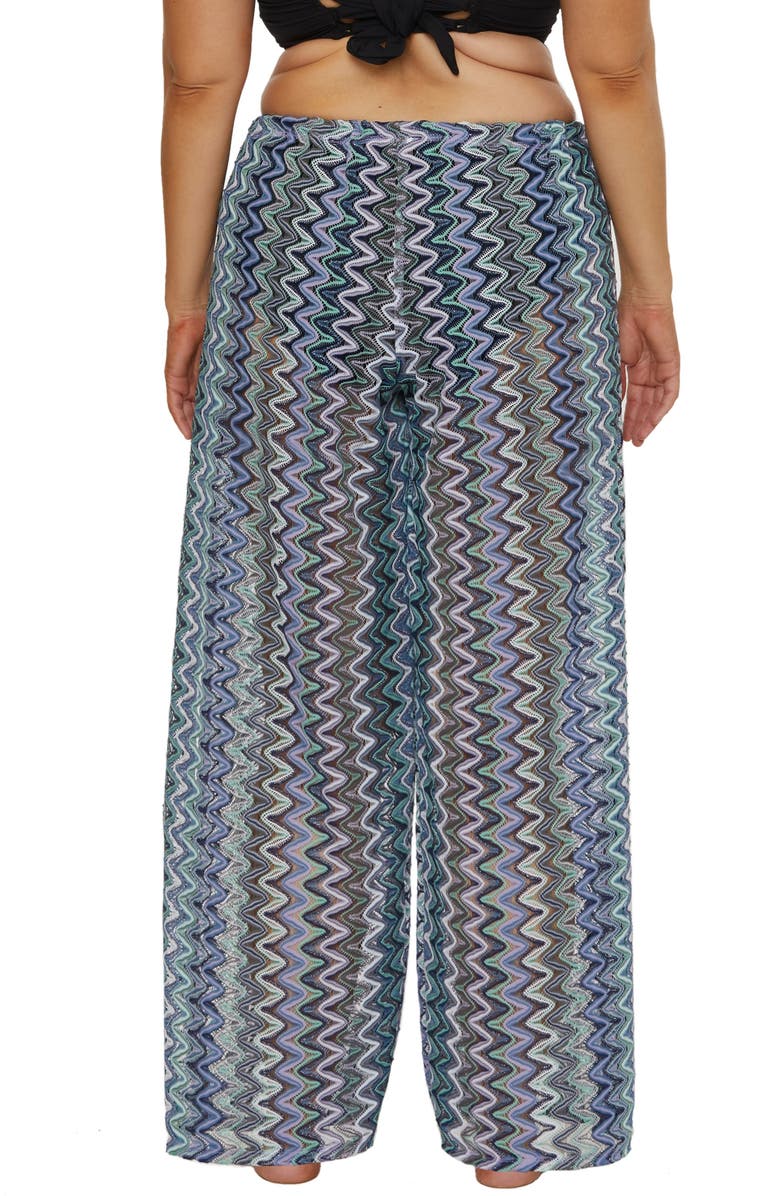 Becca Etc. Sundown Open Knit Cover-Up Pants, Alternate, color, Aqua Sea Multi