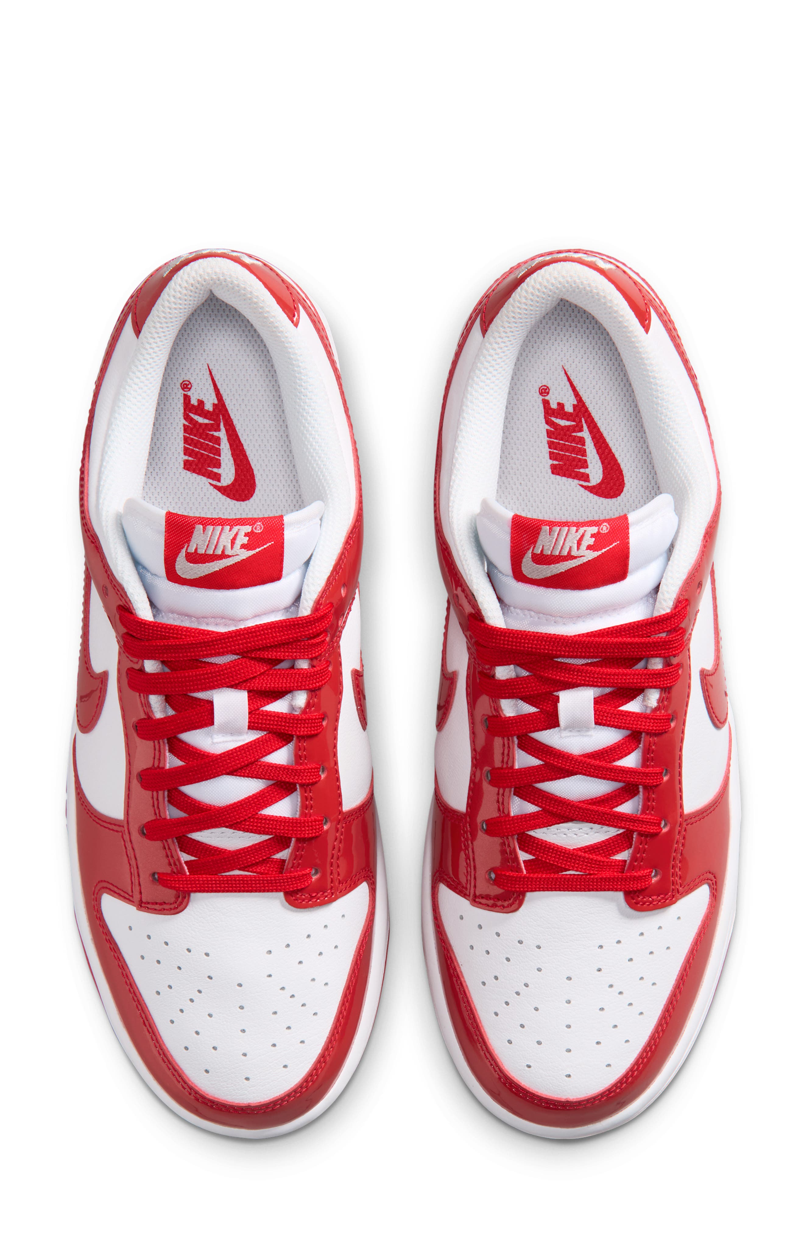 Dunk Low SE Basketball Sneaker, Alternate, color, WHITE/ SILVER/ UNIVERSITY RED
