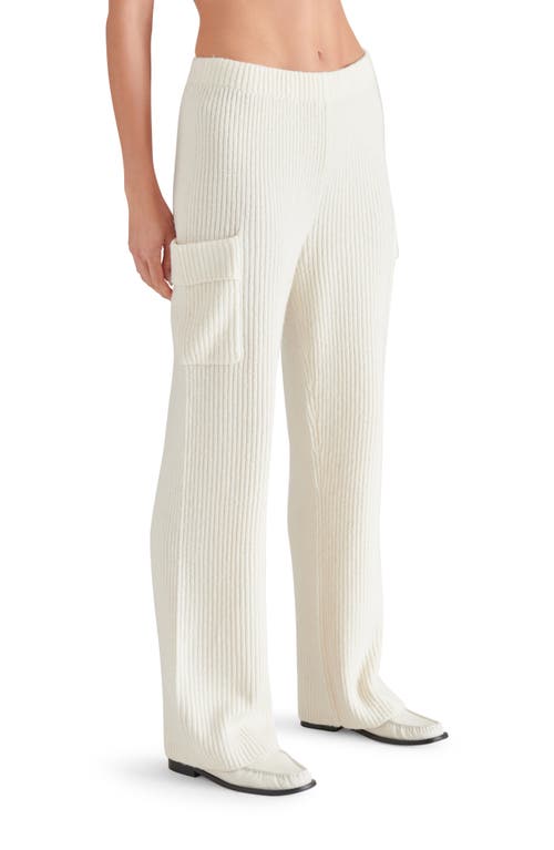 Steve Madden Willa Wide Leg Rib Cargo Pants In Gray