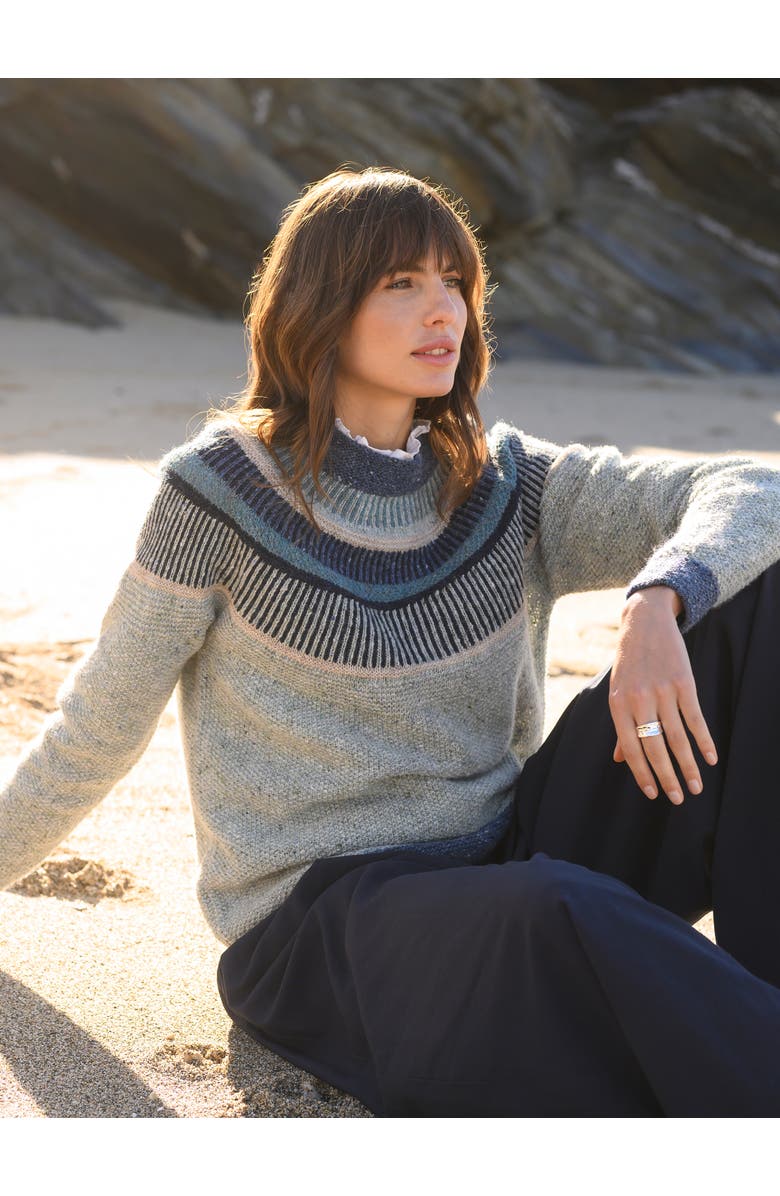 Celtic & Co. Statement Donegal Wool Sweater, Alternate, color, Sage