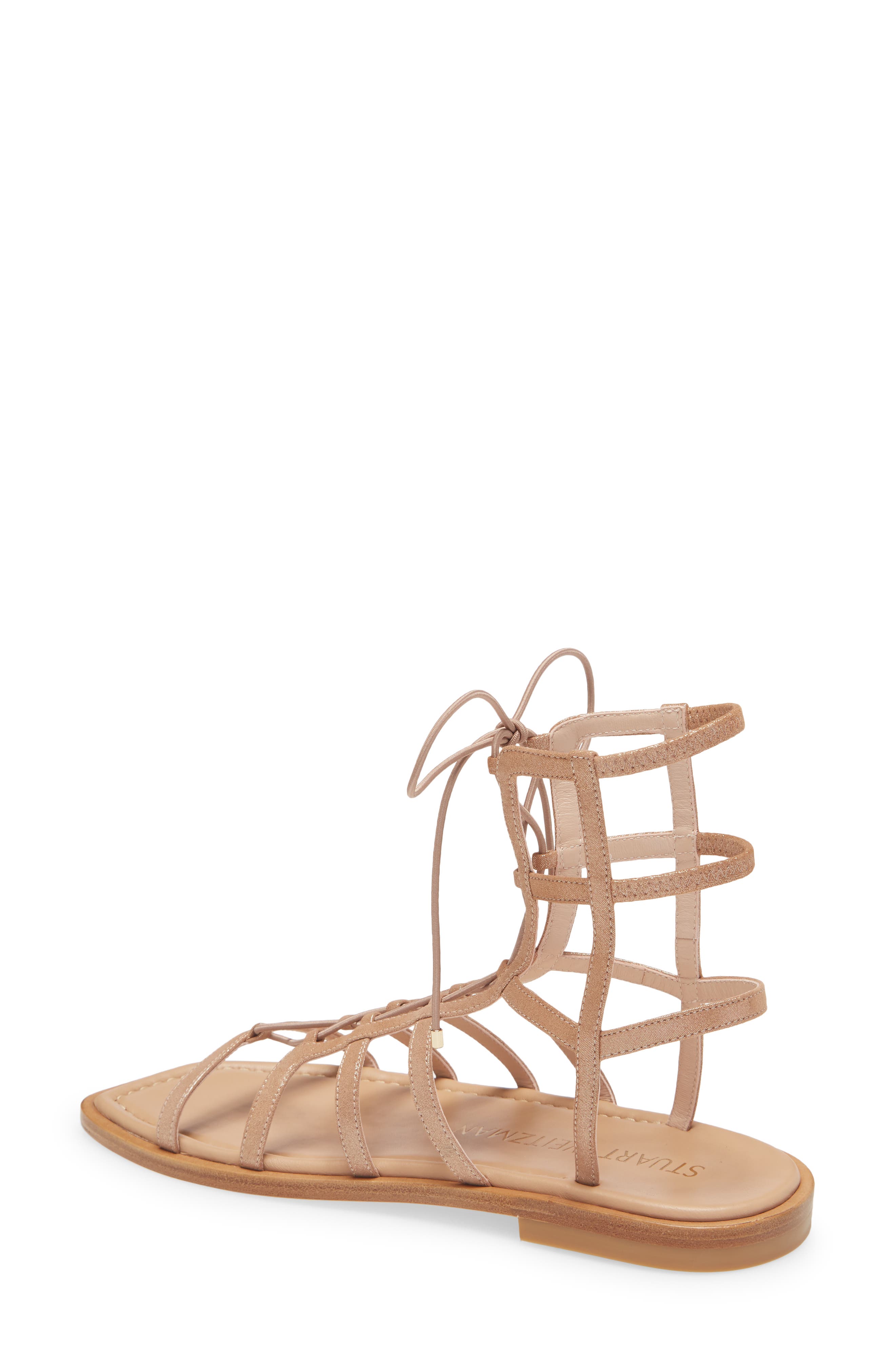 Stuart Weirzman Kora Lace-Up Gladiator Sandal, Alternate, color, TAN