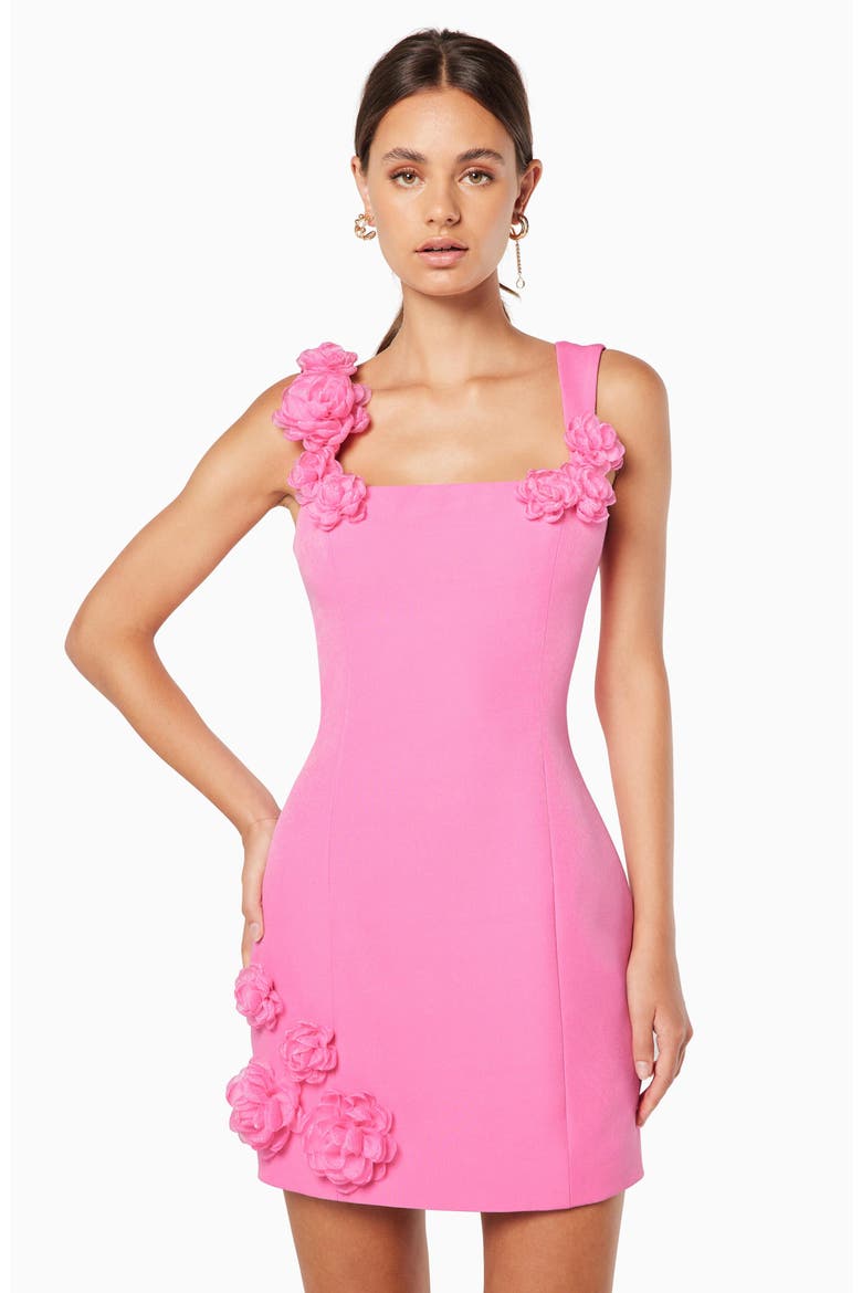 Trompe Rosette Minidress, Alternate, color, PINK