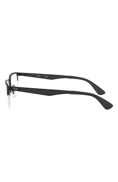 Ray Ban Ray-ban 54mm Semi Rimless Rectangular Optical Glasses In Black