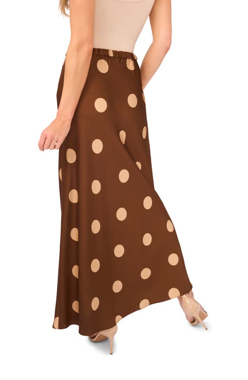 Parker Polka Dot Drawstring Maxi Skirt In Brown