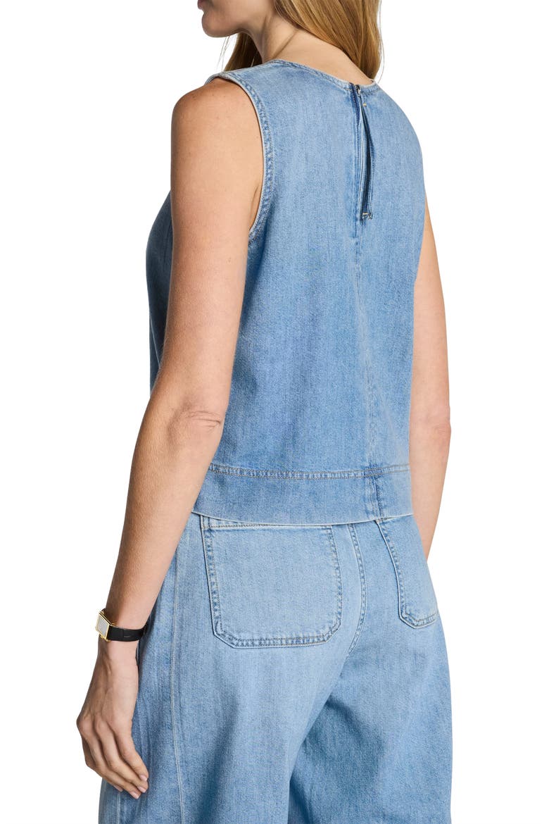 Lightweight Denim Shell Tank, Alternate, color, SEASIDE BLUE