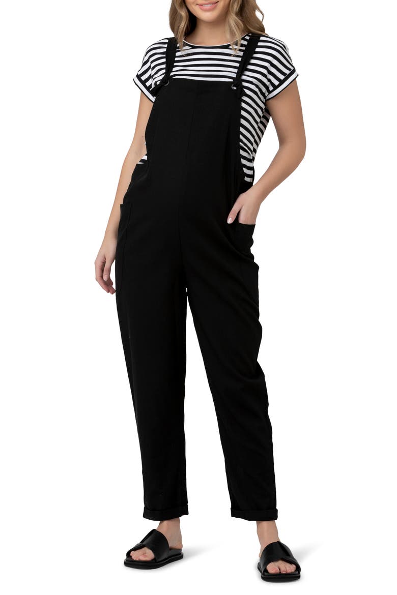 Poppy Maternity Jumpsuit, Main, color, BLACK