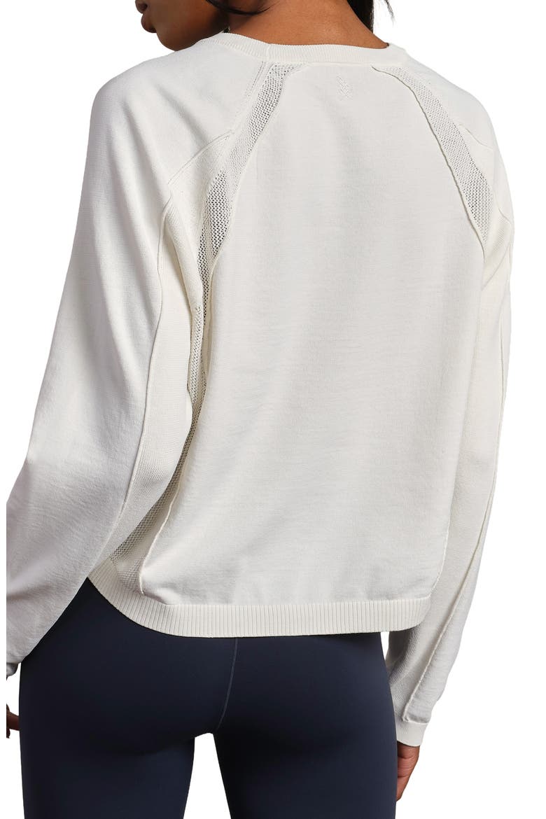 Sporty Crewneck Sweater, Alternate, color, SNOW WHITE