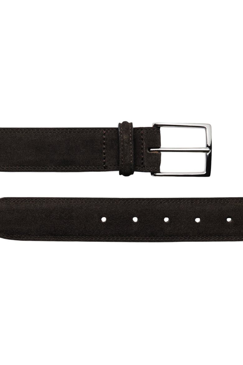 Suede Leather Belt, Alternate, color, Dark Chocolate