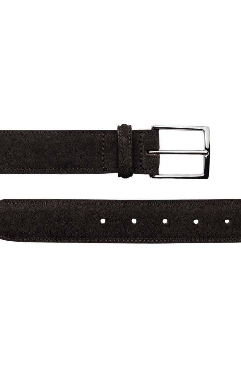 Charles Tyrwhitt Suede Leather Belt, Alternate, color, Dark Chocolate