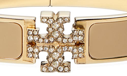 Tory Burch Kira Pavé Enamel Hinge Bracelet In Gold