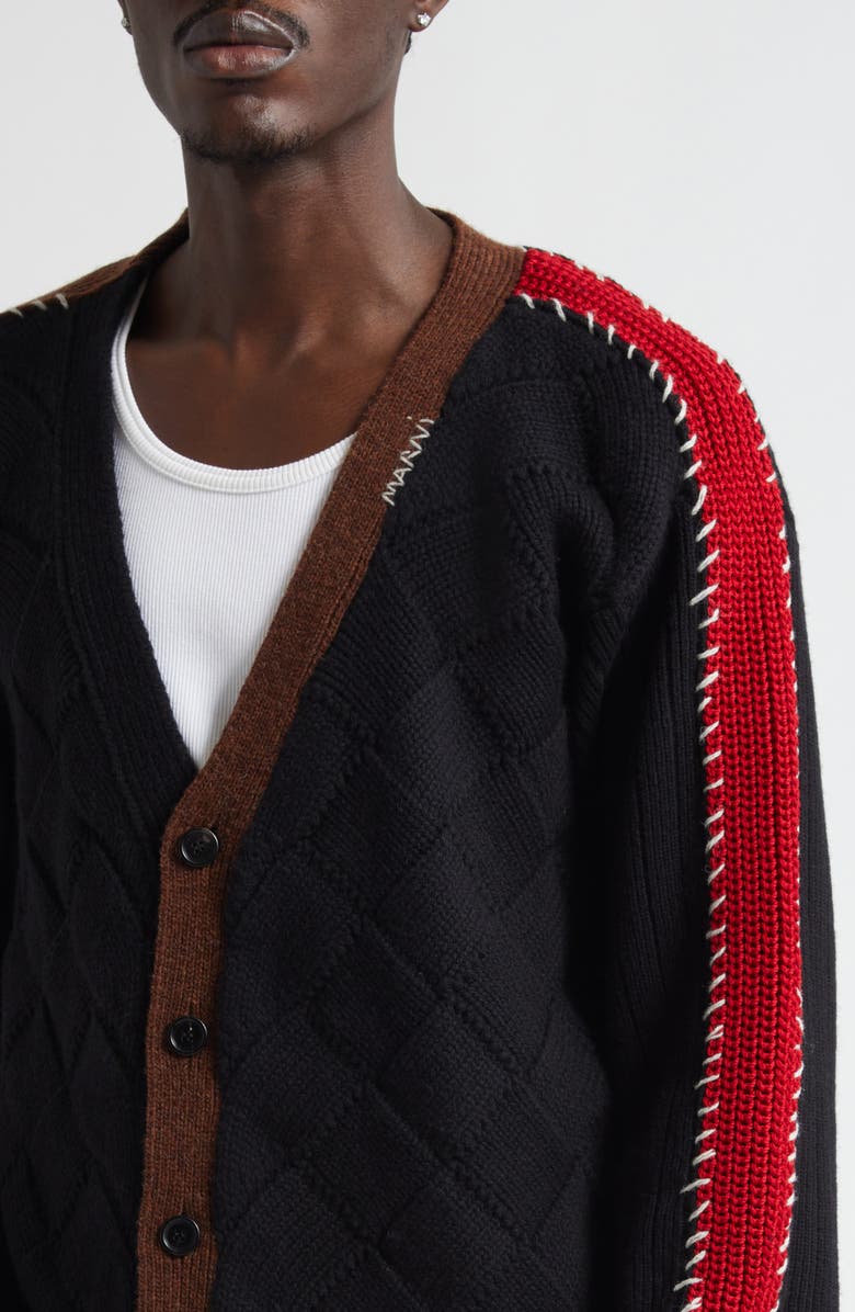 Marni Mended Colorblock Cardigan, Alternate, color,