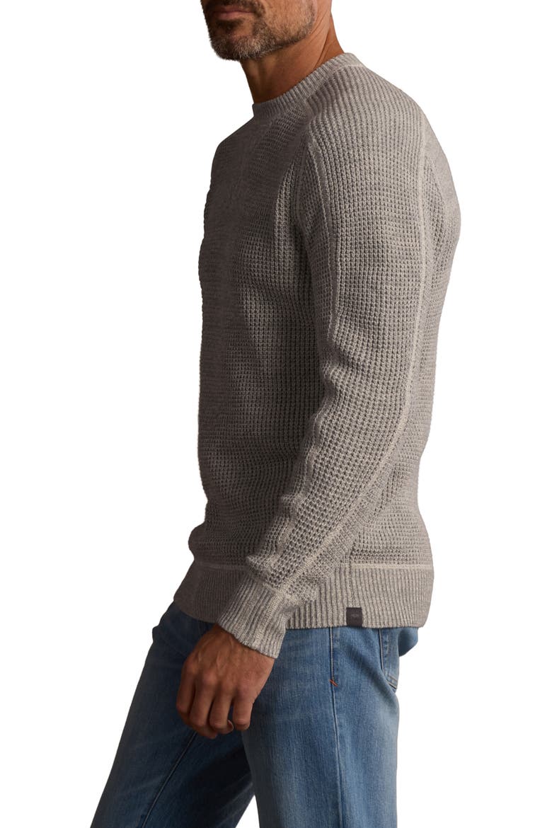 Waffle Crewneck Sweater, Alternate, color, LIGHT GREY MARLED