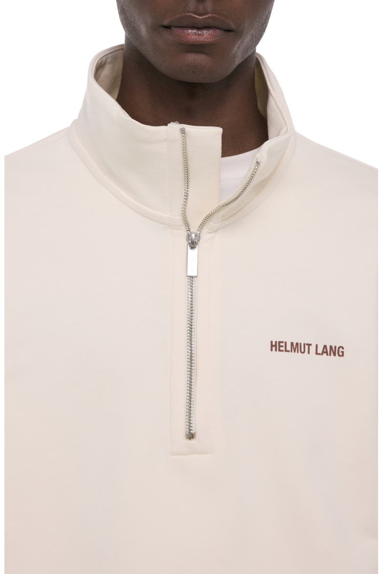 Logo Quarter Zip Cotton Pullover, Alternate, color, VINTAGE WHITE