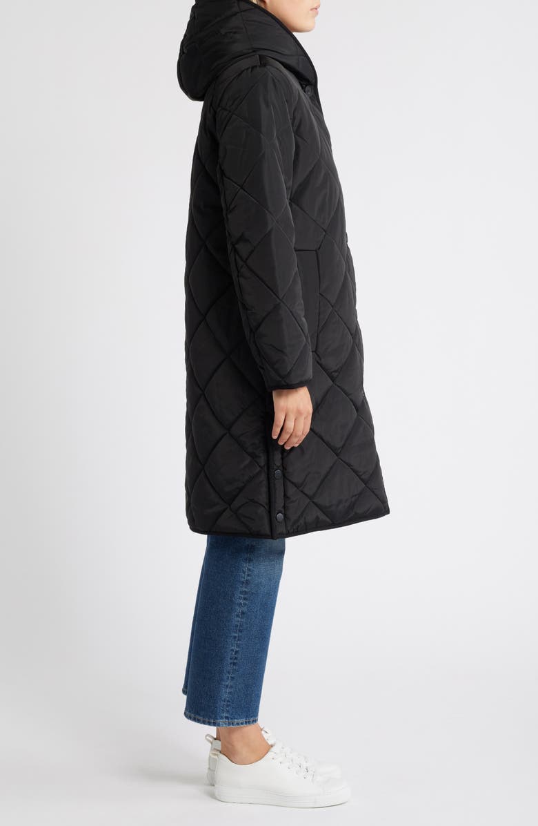 Lucky Brand Cozy Diamond Quilted Faux Shearling Lined Coat, Alternate, color, 