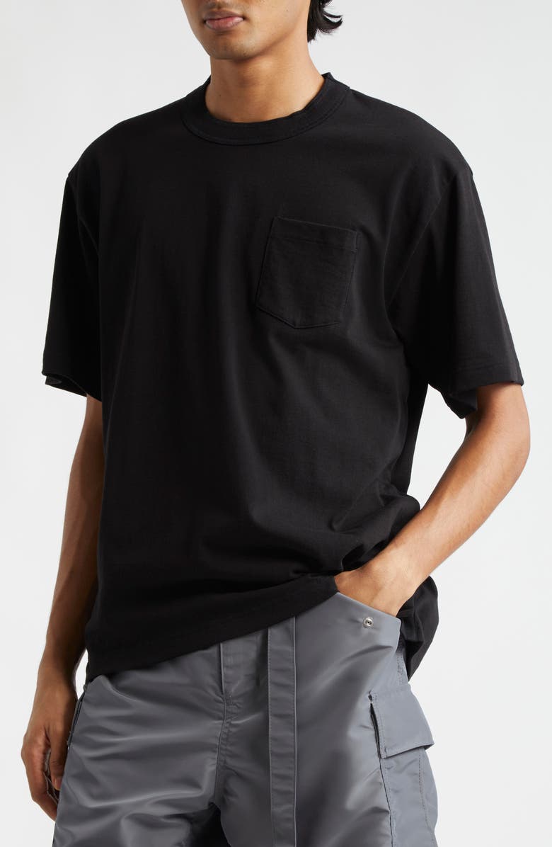 Sacai Cotton Pocket T-Shirt, Alternate, color, Black 001