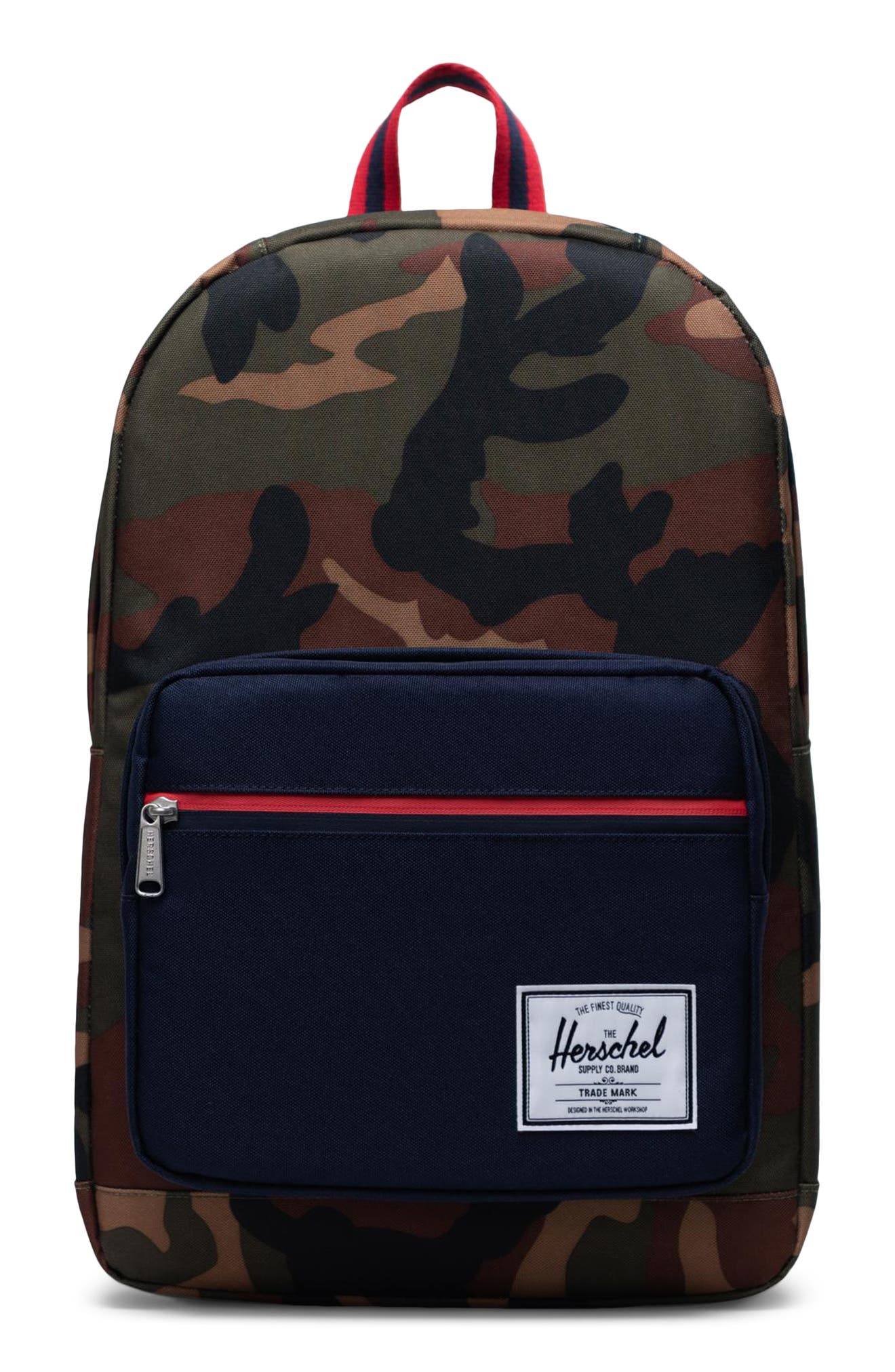 Pop Quiz Backpack, Main, color, WOODLAND CAMO/PEACOAT/TAN