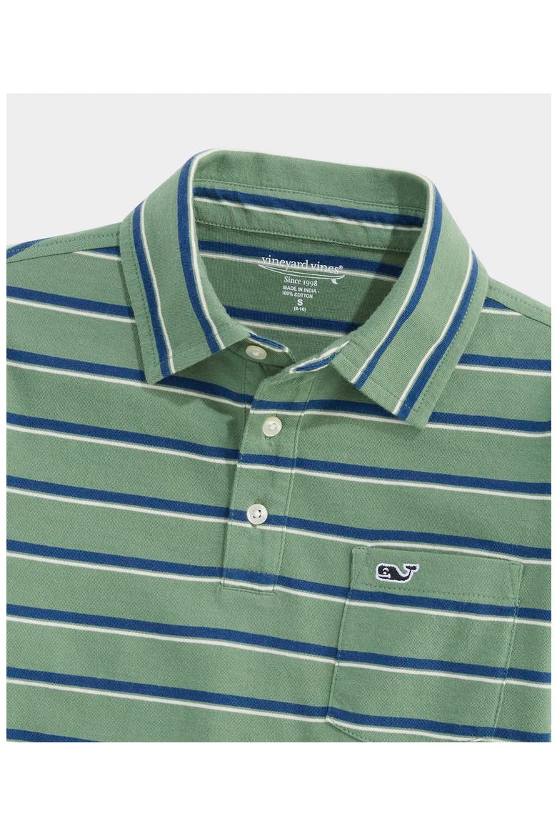 Kids' Surf Stripe Long Sleeve Polo, Alternate, color, M487 OLIVE