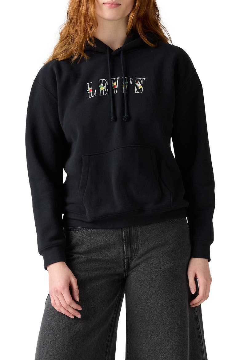 Everyday Graphic Hoodie, Main, color, HOODIE ROSE EMBROIDERY