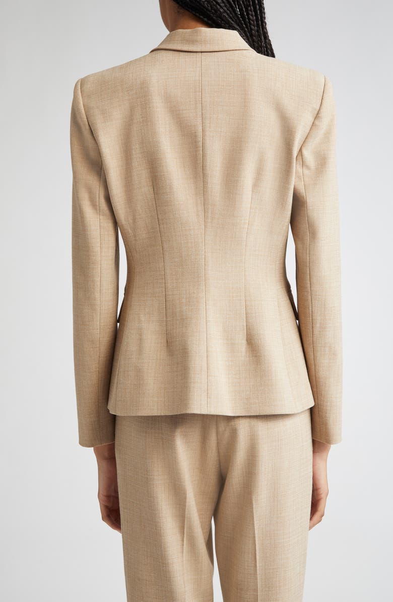 ST. JOHN Heathered Stretch Suiting Blazer, Alternate, color, Acorn/ Haze Gray Multi