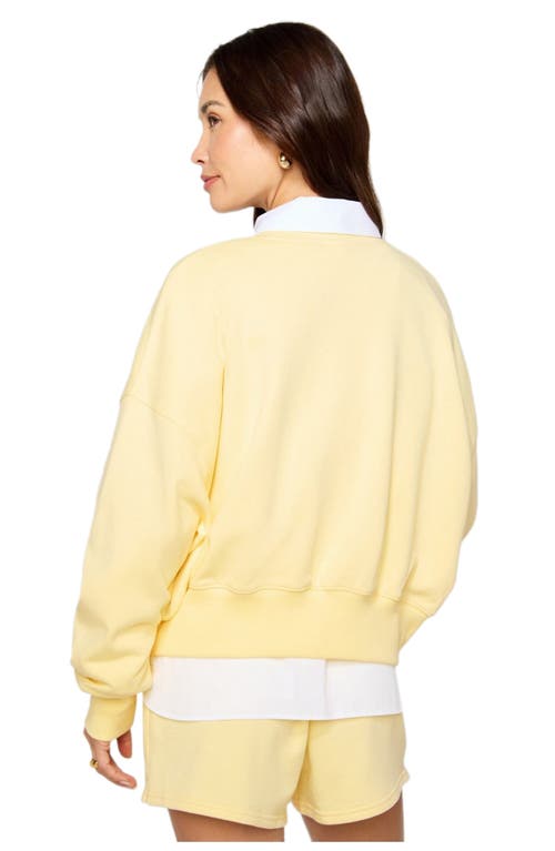 Fabletics Year Round Terry Crew Neck Sweatshirt In Yellow