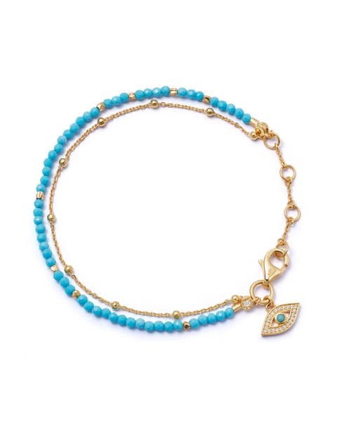 Gold Fine Biography Turquoise Evil Eye Bracelet