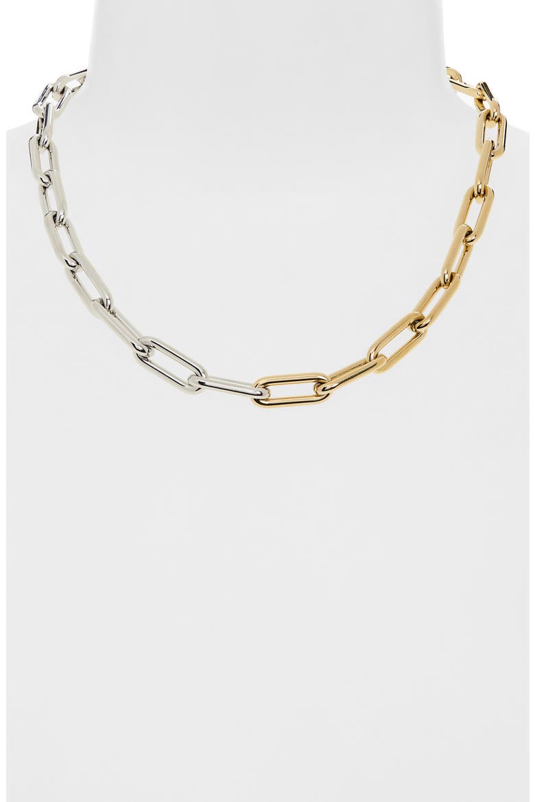 Elli Mixed Metal Paperclip Link Chain Necklace, Alternate, color, TWO-TONE