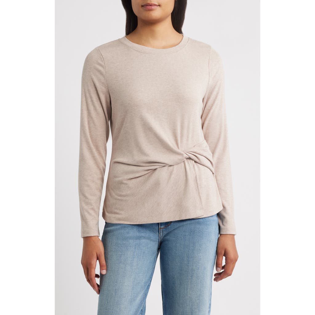 Wit & Wisdom Twist Front T-shirt In Neutral