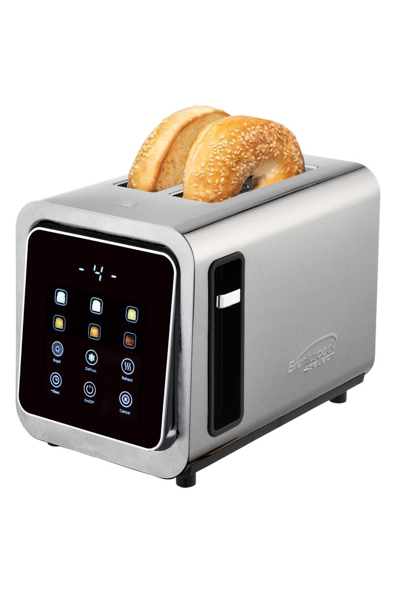 Touch Screen 2-Slice SS Digital Toaster Wide Slots, Main, color, Black