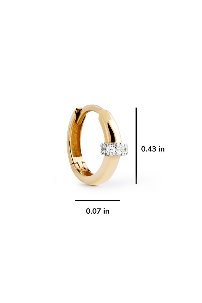 Solid Yellow Gold - Diamond Link Huggie Hoops, Alternate, color, Gold
