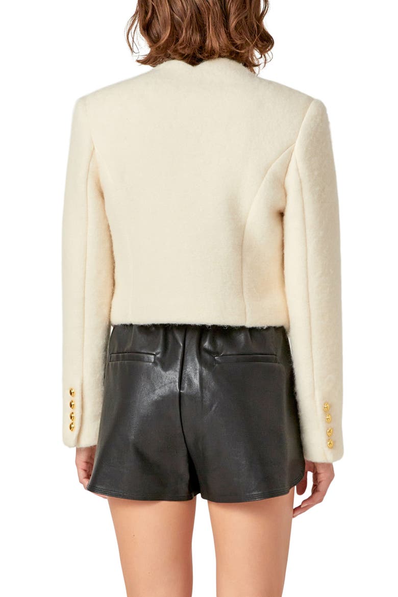 Scalloped Wool Blend Crop Jacket, Alternate, color, OFF WHITE