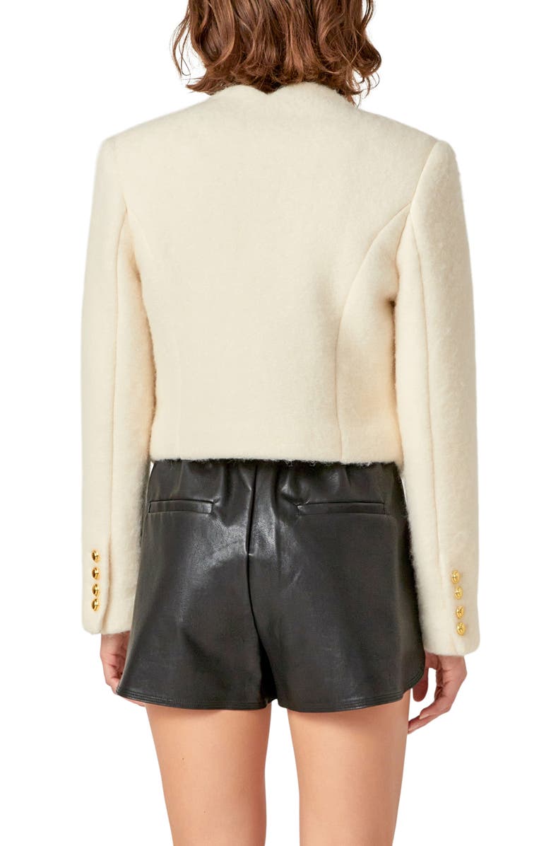 English Factory Scalloped Wool Blend Crop Jacket, Alternate, color, 