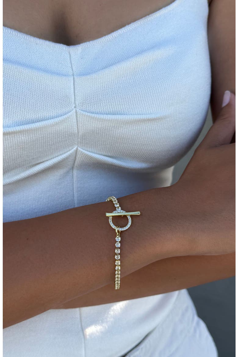 Crystal Toggle Bracelet, Alternate, color, GOLD