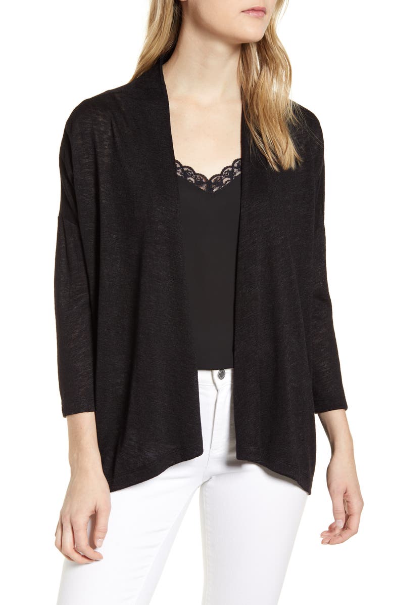 Bobeau Luann Open Front Cardigan, Main, color, 