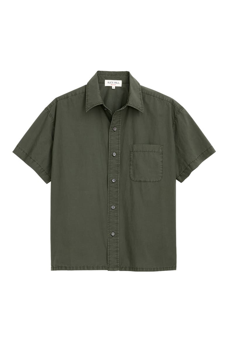 Franklin Short Sleeve Cotton Poplin Button-Up Shirt, Alternate, color, FLIGHT GREEN