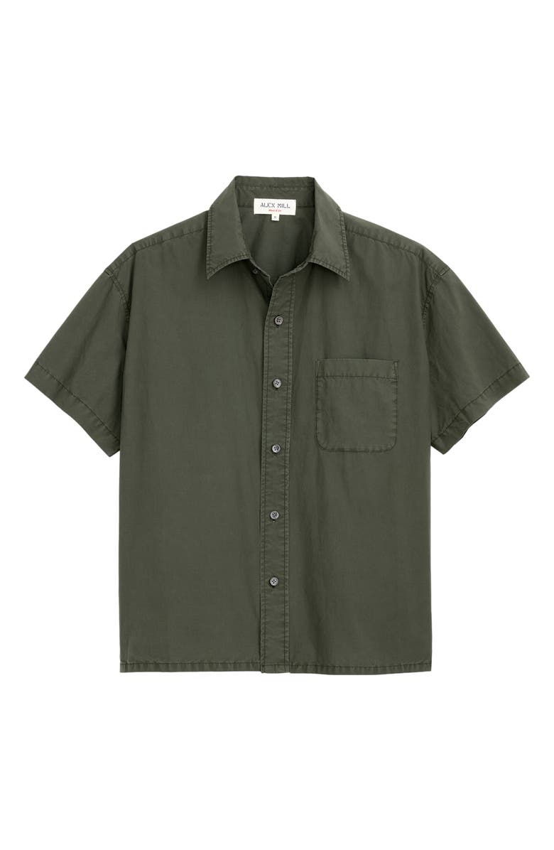 Alex Mill Franklin Short Sleeve Cotton Poplin Button-Up Shirt, Alternate, color, Flight Green