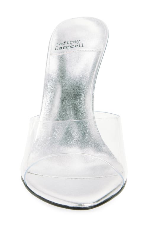 Jeffrey Campbell Agent Slide Sandal In Clear Silver