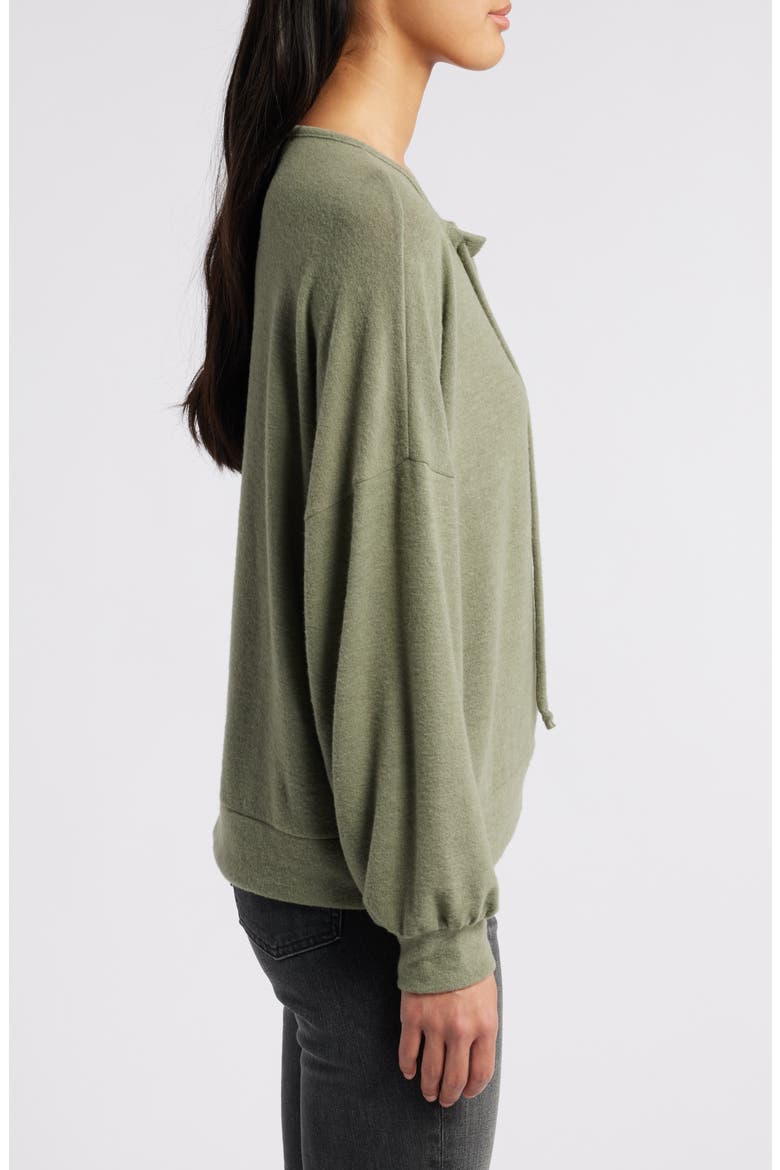Lace-Up Knit Top, Alternate, color, OLIVE